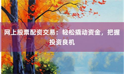 网上股票配资交易：轻松撬动资金，把握投资良机